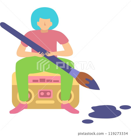 Creative process icon vector man artist isolated 119273334