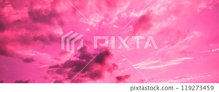 Colorful cloudy sky at sunset Sky texture. Abstract nature background. Horizontal banner Colorful cloudy sky at sunset Sky texture. Abstract nature background. Horizontal banner 119273459