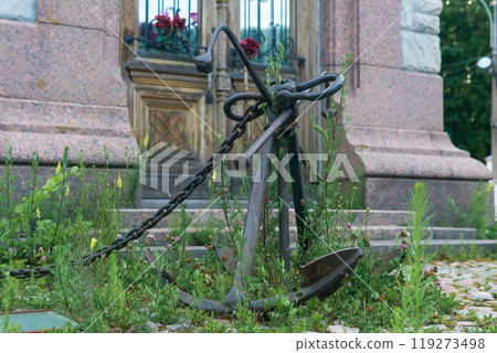 The anchor in front of the church doors symbolizes the hope that sailors will return home The anchor in front of the church doors symbolizes the hope that sailors will return home 119273498