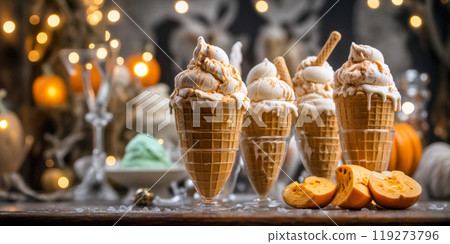 halloween, ice, pumpkin 119273796