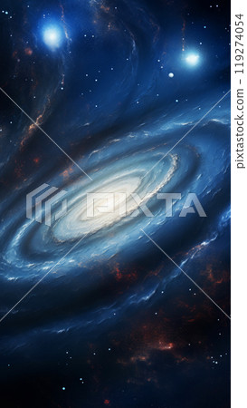 A spiral galaxy surrounded by stars and cosmic dust in the vastness of space. Beauty of universe concept 119274054