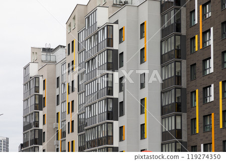 Modern high-rise apartment buildings in a residential area reflecting rental and mortgage trends Modern high-rise apartment buildings in a residential area reflecting rental and mortgage trends 119274350
