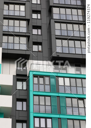 High-rise apartment buildings in a modern residential area showcasing rental and mortgage High-rise apartment buildings in a modern residential area showcasing rental and mortgage 119274374