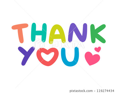Vector handdrawn illustration. Lettering phrases Thank You 119274434