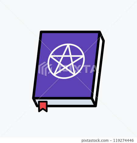 The Purple Book of the Devil. Isolated Vector Illustration The Purple Book of the Devil. Isolated Vector Illustration 119274446