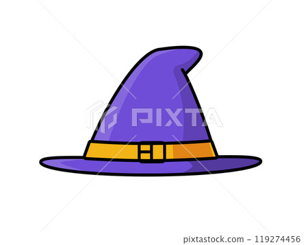 The Purple Witch hat. Isolated Vector Illustration The Purple Witch hat. Isolated Vector Illustration 119274456