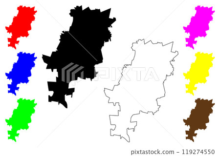 City of Johannesburg Metropolitan Municipality (Republic of South Africa, RSA, Gauteng Province) map vector illustration, scribble sketch City of Jozi or Joburg map 119274550