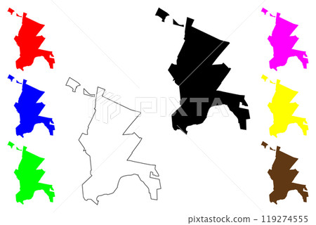 Vereeniging City (Republic of South Africa, RSA, Gauteng Province) map vector illustration, scribble sketch City of Vereeniging map Vereeniging City (Republic of South Africa, RSA, Gauteng Province) map vector illustration, scribble sketch City of Vereeniging map 119274555