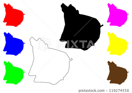 Vadodara City (Republic of India, Gujarat State) map vector illustration, scribble sketch City of Baroda map 119274558