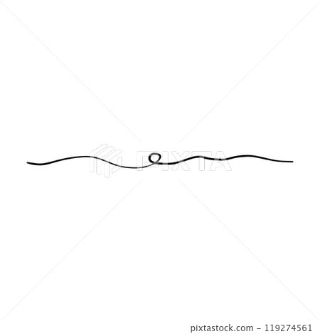 Hand drawn curly divider line icon vector illustration design element of swish, swash, swoosh underline swirl squiggle stroke line 119274561