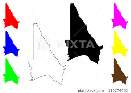 Kouffo Department (Departments of Benin, Republic of Benin, Dahomey) map vector illustration, scribble sketch Kouffo map 119274602