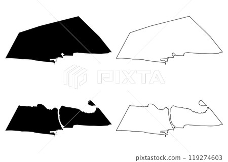 Littoral Department (Departments of Benin, Republic of Benin, Dahomey) map vector illustration, scribble sketch Littoral map 119274603