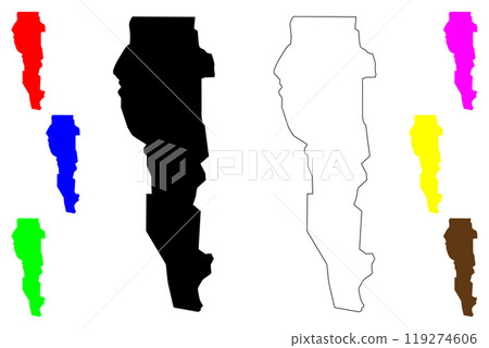 Plateau Department (Departments of Benin, Republic of Benin, Dahomey) map vector illustration, scribble sketch Plateau map 119274606