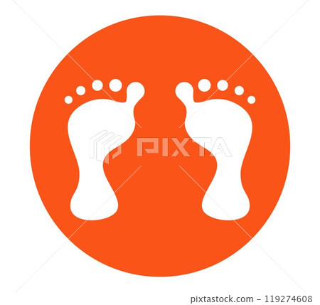 flat human footprints. 119274608