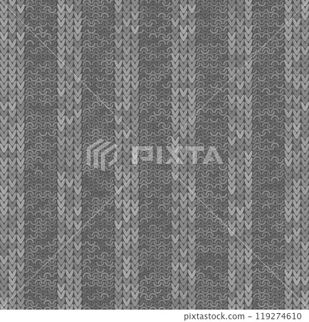 Vector Stylish Knit. Grey Knitted Texture. Woolen Pullover Canvas Print. Winter Fabric Pattern 119274610