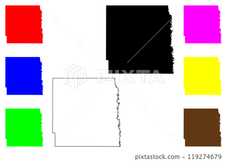 Traill County, North Dakota State (U.S. county, United States of America, USA, U.S., US) map vector illustration, scribble sketch Traill map 119274679