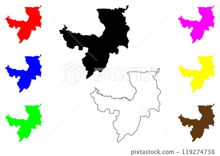 Ryanggang Province (Democratic Peoples Republic of Korea, DPRK, DPR Korea, Provinces of North Korea) map vector illustration, scribble sketch Ryanggangdo map 119274738
