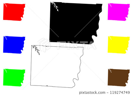 Belmont County, Ohio State (U.S. county, United States of America, USA, U.S., US) map vector illustration, scribble sketch Belmont map 119274749