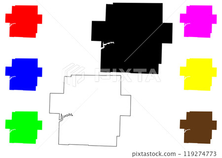 Carroll County, Ohio State (U.S. county, United States of America, USA, U.S., US) map vector illustration, scribble sketch Carroll map 119274773
