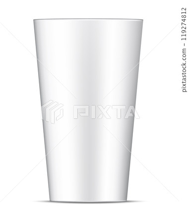 Empty white matte glass cup isolated with shadow. Vector illustration Empty white matte glass cup isolated with shadow. Vector illustration 119274812