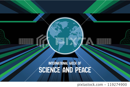 International Week of Science and Peace, featuring symbols of science, peace, and global collaboration. International Week of Science and Peace, featuring symbols of science, peace, and global collaboration. 119274900