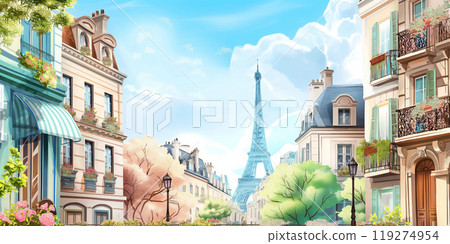 An illustration of Paris 119274954