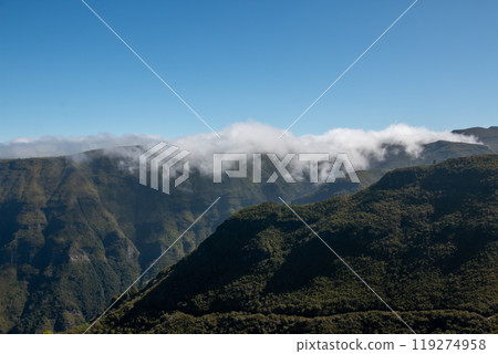 Mountains and valley in the central Madeira, Portugal Mountains and valley in the central Madeira, Portugal 119274958