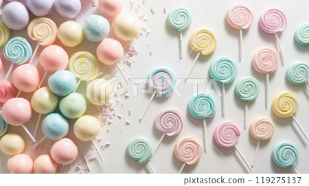 七彩棒棒糖!有許多。 七彩棒棒糖!有許多。 119275137