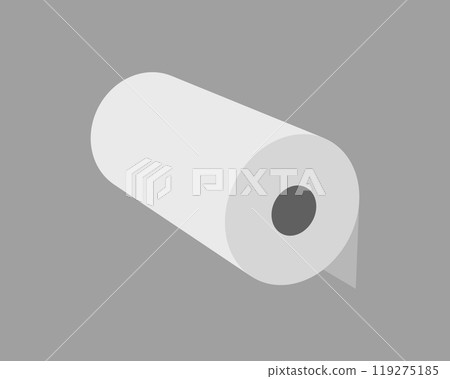 Textile roll vector icon. Paper tube illustration design for kitchen cleaning towel, carpet, scroll whatman, fabric. 119275185