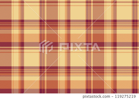 Empty pattern check tartan, oktoberfest seamless vector textile. Towel fabric plaid background texture in amber and red colors. 119275219