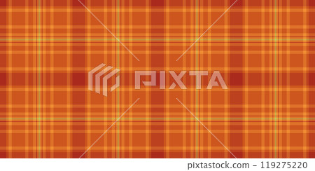 British vector texture plaid, holiday seamless tartan fabric. Guy check pattern background textile in orange and red colors. 119275220