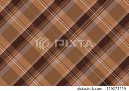 Multicultural pattern tartan textile, tough check background texture. Femininity fabric plaid seamless vector in orange and dark colors. Multicultural pattern tartan textile, tough check background texture. Femininity fabric plaid seamless vector in orange and dark colors. 119275239