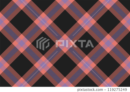 Tartan plaid background, diagonal check seamless pattern. Vector fabric texture for textile print, wrapping paper, gift card, wallpaper. Tartan plaid background, diagonal check seamless pattern. Vector fabric texture for textile print, wrapping paper, gift card, wallpaper. 119275249