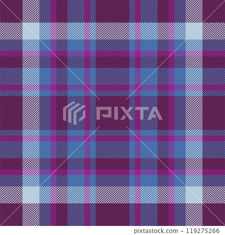 Plaid check pattern. Seamless fabric texture. Tartan textile print. 119275266