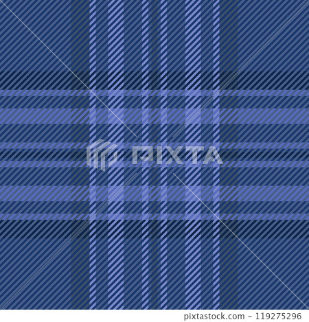 Refresh background vector texture, present check fabric pattern. Platform textile plaid seamless tartan in blue and dark colors. 119275296
