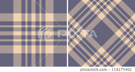 Fabric check texture of pattern tartan seamless with a textile vector background plaid. Set in fall colors. Colorful fashion choices for a vibrant look. Fabric check texture of pattern tartan seamless with a textile vector background plaid. Set in fall colors. Colorful fashion choices for a vibrant look. 119275402