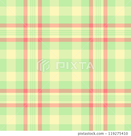 Various vector seamless background, quality pattern fabric textile. Thin tartan plaid check texture in light and orange colors. Various vector seamless background, quality pattern fabric textile. Thin tartan plaid check texture in light and orange colors. 119275410