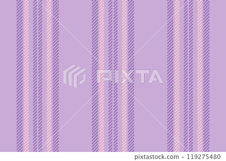 Designer pattern vector lines, celebrate vertical seamless background. Frunge fabric texture textile stripe in light and violet colors. 119275480