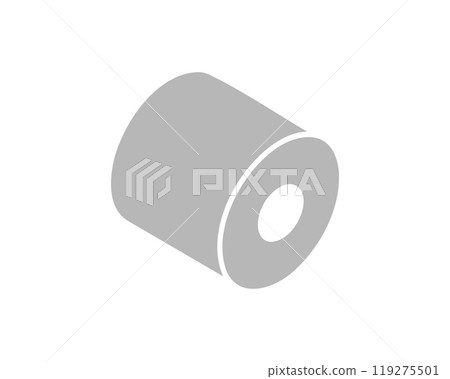 Toilet paper roll or tube icon design, template for wc. Bathroom hygiene icons, kitchen cleaning towel. Blank soft scroll product. 119275501