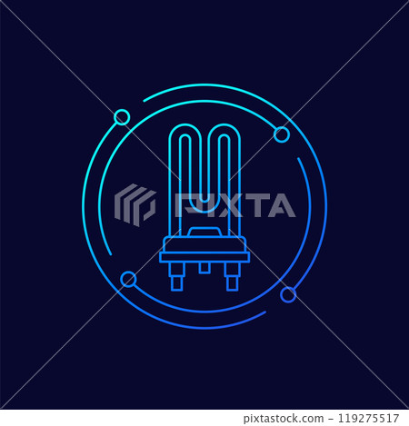 heating element icon, linear design 119275517