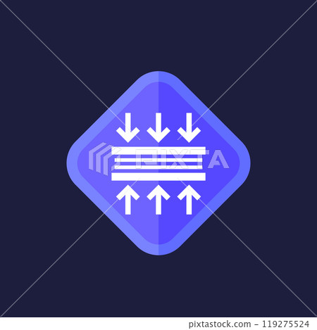 thick or thickness icon, vector sign thick or thickness icon, vector sign 119275524