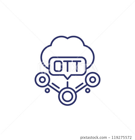 OTT media line icon, over-the-top service 119275572