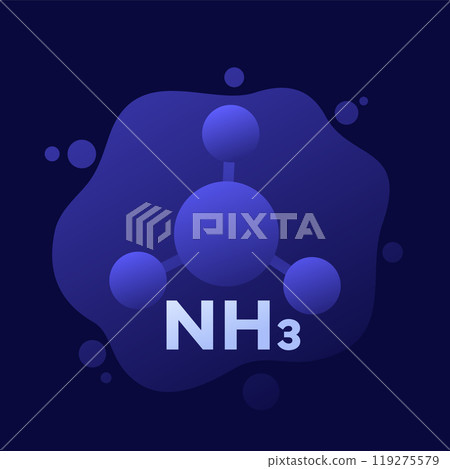 Ammonia, NH3 molecule icon, vector design 119275579