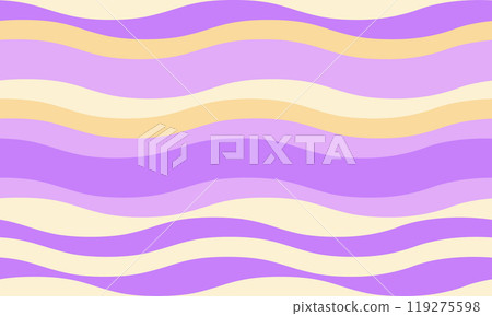 Abstract background with wavy stripes in vibrant colors, creating a rippled, liquid effect. Smooth curves and textured lines add elegance, vitality, and creativity. Ideal for wallpaper or textile. 119275598
