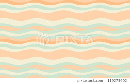 Abstract background with wavy stripes in vibrant colors, creating a rippled, liquid effect. Smooth curves and textured lines add elegance, vitality, and creativity. Ideal for wallpaper or textile. 119275602