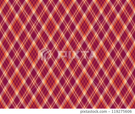 Argyle pattern of geometric rhombus. Harlequin check wallpaper design. Classic diamond shaped textile material for web background, print fabric clothing, sweater, wrapping paper, gift card, invitation 119275606