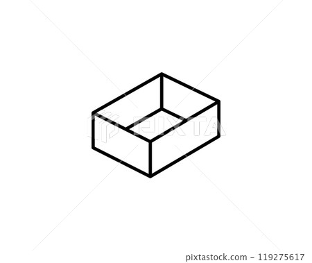 Delivery packaging vector icon. Cargo cardboard box icons. Carton package sign from line geometric shapes. 119275617