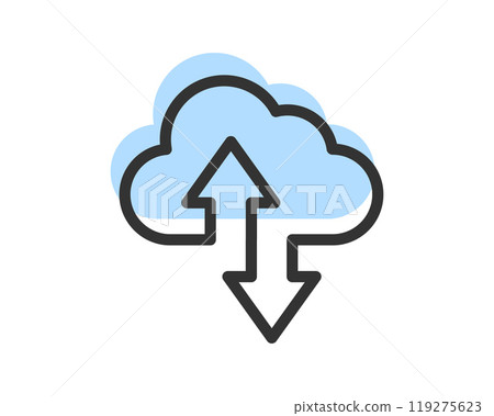 Cloud Storage And Data Transfer Vector Icon. Computing Service And Network Related Line Icons. Database And Server, Cyber Security, Digital Transformation. Cloud Storage And Data Transfer Vector Icon. Computing Service And Network Related Line Icons. Database And Server, Cyber Security, Digital Transformation. 119275623