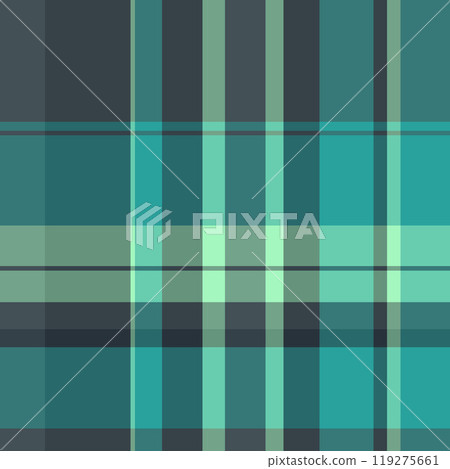 Colourful vector seamless texture, shabby tartan pattern fabric. Girl textile background plaid check in pastel and dark colors. 119275661