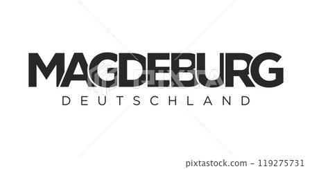 Magdeburg Deutschland, modern and creative vector illustration design featuring the city of Germany for travel banners, posters, and postcards. Magdeburg Deutschland, modern and creative vector illustration design featuring the city of Germany for travel banners, posters, and postcards. 119275731